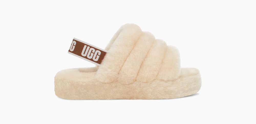 Ugg Slide Big Kids - Ugg Fluff Yeah Beige - 596AEHMYF